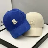 Softball Fashion Corduroy Baseball Cap Ladies Letter R Snapback Hat Women Shopping Dress Up Adjustable Casual Caps Hip Hop Hats 2022 New
