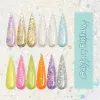 Liquidi fsixcl bottiglia 12 colori paillettes sequestri chiodi acrilici in polvere immergere scintillanti polveri decorazione per nail art per materiale fai -da -te manicure