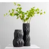 Vases Ripple Stripe Abstract Shape Ceramic Vase Flower Pots Desk Decoration Artificial Flowers Decorative Modern Home Decor