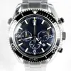OMG -horloges met roestvrijstalen riem Quartz Working Chronograph Movement Batterij Luxe Nieuwe zwarte polshorloge Designer Watch 45,5 mm voor mannen Smart cadeau Goede kwaliteit