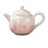 Koppar tefat kristallglasyr rosa damer tekanna singel potten filter te set hushåll kvinnlig lotus teacup high-end present