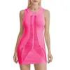 Women's Swimwear Summer Bodycon Dress Sleeveless Ripped Hole Solid Color Knit Mini Sweater For Beachwear Coverup