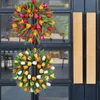 Fausse verdure florale tulipe couronne de porte d'entrée belle décoration de mariage suspendu couronne de printemps festival de fleurs artificielles de la maison T240422