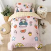 3st Cartoon Cotton Crib Bed Linen Kit Baby Princess Bedding Set Inkluderar kuddarplåt täcke utan fyllmedel 240418