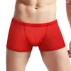 Underbyxor 1 st sexiga män se genom boxare shorts mesh boxer stammar jockstrap påse manliga underkläder trosor underkläder