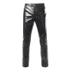 Pants Motorcycle PU Leather Pants Mens Brand Skinny Shiny Gold Silver Black Pants Trousers Nightclub Stage Pants for Singers Dancers