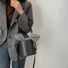 Bag Fashion String Closure Mini Bucket Woman Shoulder 2024 Spring Crossbody Top Quality PU Leather Messenger