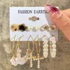 Stud Earrings Fashionable Pearl Note Butterfly Geometric Tassel Women Suit Elegant Charm Engagement Party Jewelry