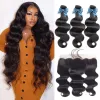 Perruques Beaudiva Human Hair Packles avec HD Transparent en dentelle Frontal Body Body Wave Brésilien Human Fair tissage avec 13x4 frontal