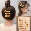 Hårtillbehör Nya 5 datorer/Set Children Vintage Cute Bear Acrylic OrnamentR Hair Clips Baby Girls Lovely Hairpins Female Hair Accessories