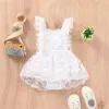 One-Pieces 024M Infant Girls Lace Jacquard Romper Dress Baby Summer Clothing Newborn Toddler Sleeveless Tulle Aline Princess Dresses