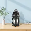 Candle Holders Black White Wind Lantern Indoor Ornaments Iron Glass Craft Lighting Adornments Scene Layout Holder Ornament