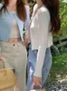 Blouses pour femmes 4Colors de style coréen Protection solaire Blouse à manches longues Chemises Fashion Tops 2024 Girls Outwear Cardigan manteau (x2476