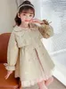 Płaszcz z koralikami dziewczyn Trench wiosna jesienna koreańska kurtka dla dzieci moda wiatrówki odzież wierzchnia odzież 4-14 lat