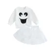 Sets Mababy 6m4y Halloween Infant Nouveau-Born Toddler Girl Clothes Baby tenue Ghost Long Mancheve Tops Tulle Jupe Costumes D05