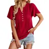 Magliette da donna alla moda e sexy Shirt a V-Neck Shirt Summer Spese Casual Short Short Cropped Offerte