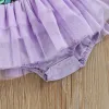 Pezzi neonati neonati per bambini abbigliamento per frumper manicotto a mosca sirena stampa in tulle di giuntura tutu body sunsuits abiti abiti