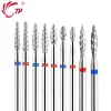 Bits tp 2pcs Tornado Flame Diamond Nail Drill Bit Cutters Pedicure Diamond Burrs para polidor elétrico Ferramentas de acessórios