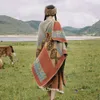 Xizang Chaka Salt Lake Tourism ogromny podzielony Cape Women Ethnic Style zagęszczony słynny koc klimatyzator
