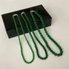 Choker Minar Vintage 4 6 8mm groene kleur agaat natuursteen kralen ketting voor vrouwen verzilverde koperen schakelketting chokers