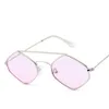 Sunglasses Fashion Diamond Sunglasses Women Retro Metal Double Beam Wild Eyeglasses Polygonal Ocean Glasses 240423