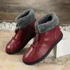 Boots Mom's Cotton chaussures d'hiver étanche en cuir en cuir court court court-cycle