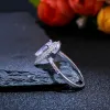 バンドHuitan Water Drop Wedding Ring Band Trendy Peared Cubic Zircon Stone Paved Silver Plated Anniversary RingWholesaleロット