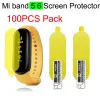 Tillbehör 100st för Xiaomi Mi Band 7 Pro 5 6 Screen Protector TPU Cover Mi7 Miband Armband Film Protective Dammtät/reporesistant