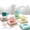 Coffreware sets sac macaron forme de style créatif de conception couleur nordique tasse de café en céramique texture transfrontalière crème d'oreiller glace