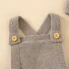 One-Pieces Baby Boys Girls Rompers Hats Clothes Fashion Sleeveless Knitted Newborn Infant Netural Strap Jumpsuits Outfits Sets Toddler Wear