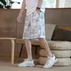 Shorts para hombres Summer Street Tradicional Chino Impresión 2024 COMENDA COMENTA DE LA CINTA ELÁSTICA