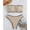 New Sexy Solid Color Special Fabric Bikini Women's Swimwear