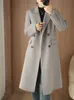 Women's Trench Coats 2023 Fashion Trend Womens Coat Pure Wool Autumn and Winter Womens Coat Double-Sided Woolen Coat Loose All-Matching TopL2403