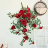 Dekorative Blumen künstliche helle rosa Rosen Seide gefälschte Wand Hanging Auditorium Dekor Simulation Schatz Rose Room Dekoration Blume Blume