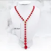 Подвески Huami Luxury Wool Sweate Chain Shell Pearl с красным цветом Top Caffice Fashion Wine Jewelry Countare для женщин