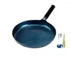 Pans 26/28/30 cm de frisage de fer induction compatible chinois traditionnel martelé bleu wok cuisine ustensiles de cuisine