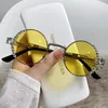 Sonnenbrille Mode weibliche Metallrunde mit Diamant -Strass UV400 Lady Tragen Sie Sonnenbrillen für Frauen Mädchen