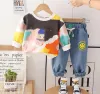 Sets Spring Autumn Boys -outfits Set 1 tot 5 jaar Cartoon Dinosaur -pullover Hoodies en broek kinderkleding Kinderen Jogging Suits