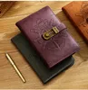 A5 Vintage Notebook Travel Diary With Lock PU Secret Notepad Förtjockad penna Skrivningskontor Anteckningar Personliga kulor Loggplanerare 240409