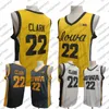 Iowa Hawkeyes #22 Caitlin Clark Basketball Jersey Yellow Black Jerseys S-XXXL