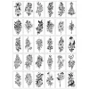 Tatouages 30pcs Sketch Fleur Autocollant tatouage temporaire Sticker noir et blanc couvrant rose petite fraîche