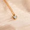 Collane a pendente blu rosa amore cuoio in acciaio inossidabile collana per donne gioielli di gioielli accessori per feste di matrimonio opal girocollo regalo