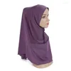 Roupas étnicas H120A Big Girls Plain Hijab Hats Muslim Sconhe Islâmico lenço da cabeça Amira puxa na cabeça linda 10 anos menina