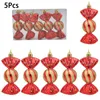 Decoração de festa 5pcs/caixa DIY Árvore de Natal Eletroplicar Candy Janela de Bola de Bola de Xmas Haning 2024 Feliz Ano