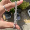 6 mm pojedynczy rząd VVS Diamentowy łańcuch S925 Srebrny Gra Moissanite Cuban Link Naszyjniki Bracelety Kobiet Man Man Fine Jewelry