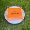 朝食トレイFabous Orange Veuve Clicquot Champagneサービングトレイの真新しいドロップデリバリーホームガーデンハウスキーピング組織kitc ot4bi