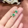 Stud Earrings KJJEAXCMY Boutique Jewelry 925 Sterling Silver Inlaid Natural Emerald Women's Support Detection Luxurious