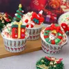 Flores decorativas 1pcs simulação cupcakes de natal decorações de natal layout atmosfera presente de férias criativas de festas de festa ornamentos em casa