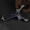 Pil kraftfullt rostfritt ståljakt slingshot catapult +abs patch handtag med platt gummiband utomhus skytte sling sköt ny