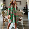 Casual Dresses Dress Long Plus Size Winter for Women Lady Green Big Big